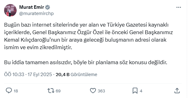 CHP İçindeki Görüşme Tartışması ve İddialara İlişkin Güncel Gelişmeler